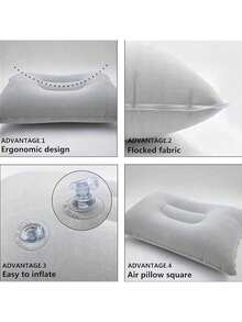 Bantal Udara Kemah Tiup Multi-Scene, Bantal Perjalanan Ringan, Dapat Dilipat, Dapat Dicuci, Dilengkapi Penopang Leher & Pinggang, Aksesori Istirahat Ideal untuk Penerbangan, Mengemudi, Tidur Siang di Kantor, Mendaki Gunung, dan Perjalanan Ransel - MultiWarna - View 9