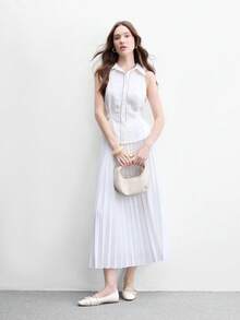 CUCCOO BIZCHIC 女款方頭平底米色交叉綁帶瑪麗珍鞋，輕量舒適通勤鞋 - 米白98號 - 查看 6