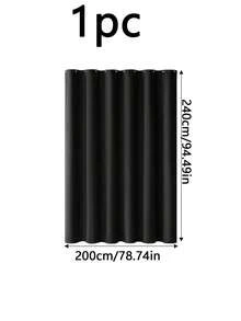 1 pieza Cortina de ducha gruesa e impermeable, cortina de ducha de lino sintético negro con ganchos de metal - Tela gruesa de secado rápido para privacidad y decoración del baño - Negro - Ver 13
