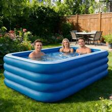 1pc Luxury Foldable Portable Multi-Layer Inflatable Swimming Pool, Suitable For Adults And Families - Durable Thickened PVC Material, Great For Water Entertainment In Garden, Backyard Or Rooftop - multicolor - View 5