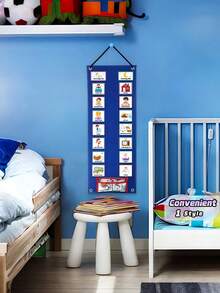 1pc Reusable Visual Schedule  - Daily Routine Planner With 70 Picture Cards - Multicolor - View 1