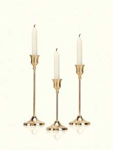 12pcs/6pcs/3pcs/Set Iron Cone Candle Holders, Decorative Candle Holders - Suitable For Weddings, Banquets, Parties, Fireplace Decor, Pillar Candle Holders, Also Suitable For Weddings, Home Decor, Holiday Party Decorations - gold - View 7