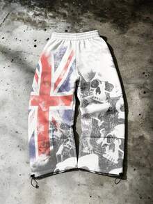 Sport MetroGents Men's Fashion Retro Printed Sports Long Pants - Black - View 2