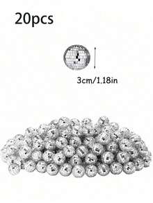 20Pcs Mirror Disco Balls Ornament Mardi Gras Mini Small Disco Ball Hanging Decorations Reflective Ball For 70s Disco Themed Party Tree Birthday Wedding - Silver - View 15