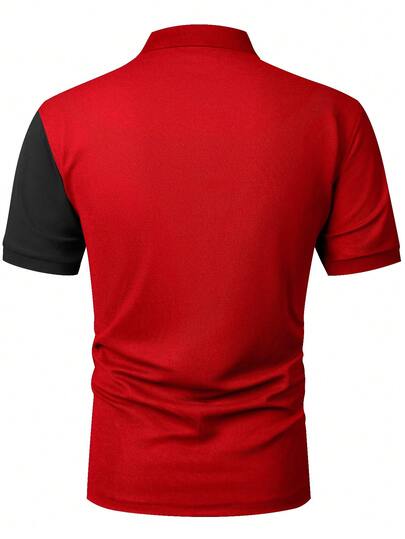 Manfinity Homme Camisa Polo De Manga Corta Y Bloqueo De Color Para Hombres