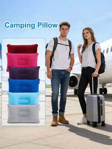 Bantal Udara Kemah Tiup Multi-Scene, Bantal Perjalanan Ringan, Dapat Dilipat, Dapat Dicuci, Dilengkapi Penopang Leher & Pinggang, Aksesori Istirahat Ideal untuk Penerbangan, Mengemudi, Tidur Siang di Kantor, Mendaki Gunung, dan Perjalanan Ransel - MultiWarna - View 2