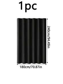 1 pieza Cortina de ducha gruesa e impermeable, cortina de ducha de lino sintético negro con ganchos de metal - Tela gruesa de secado rápido para privacidad y decoración del baño - Negro - Ver 10