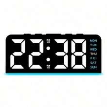 1PC Innovative LED Large Digit Clock, Date Display Desk Clock With Ambient Light, Multifunctional Digital Alarm Clock, Home Decor, Great Gift For Holidays. School Decor, Surprise Gift, Dorm Decor, Back To School Room Decor, Study Supplies. - multicolor - View 16