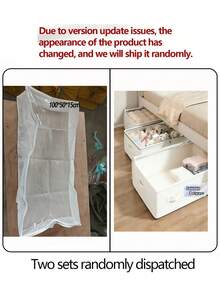 1pc White Underbed Storage Boxes, Foldable Underbed Organizer Bins, Excellent Function And Versatile Use For Blankets, Skirts, Quilts, Pillows, Clothes And Underbed Storage, Space Saving, Underbed Storage - White - View 12