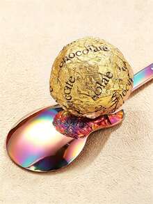 1 pieza Cuchara con forma de guitarra creativa de plata, adecuada para café, té, postres, helado - Utensilio de cocina de acero inoxidable, artículos de cocina, vajilla - Color - Ver 5