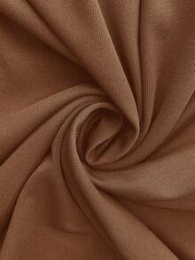 Shapeblank Conjunto de 2 piezas de talla grande con top asimétrico fruncido de unicolor versátil y pantalones holgados con bolsillos - Marrón Mocha - Ver 9