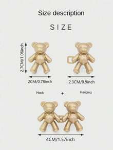 6/4/2Pcs Bear Pattern Sewing Buttons For Jeans, No-Sew Detachable Bear Waist Buckle Pants Waist Adjuster, Decorative Buttons For Skirts, Pants Waist Adjustable Buttons - Multicolor - View 6