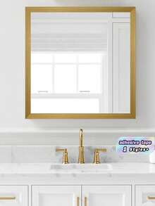 1 Rollo de Cinta Adhesiva Dorada (Acabado Dorado Cepillado); Borde de Papel Tapiz Desgarrable y Pegable; Decoración DIY Impermeable Adecuada para Baños, Cocinas, Paredes, Techos, Pisos y los Bordes de Gabinetes o Azulejos. - Dorado - Ver 3