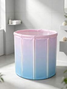 1pc Bathroom Accessories, Portable Extra Large Foldable Bathtub - Inflatable Spa & Hot Tub For Adults, Compact Shower & Foot Soaking Tub For Small Spaces, No Electricity Required, Home Bathroom & Outdoor Bathing Solution - Gradient powder - View 2