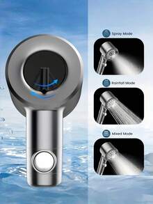 High Pressure Shower Head Set With Filter, 4 Spray Modes Handheld Shower With Pause Switch, Massage Water Saving Large Bathroom Shower, Includes Hose & Holder - various - View 5