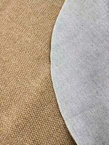 1pc Natural Light Brown Round Woven Texture Mat - Soft Polyester Anti-Slip Backing, Machine Washable, Suitable For Indoor/Outdoor, Living Room, Bedroom, Patio, Modern Home Decor, Spring/Summer Gift, Comfortable Living Room Carpet - Brown - View 9