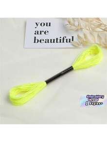 6 Colors, 4 Strands Each, 24 Strands Per Pack, Cross-Stitch Thread, Fluorescent Colors - fluorescent color - View 8
