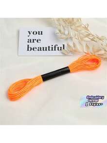 6 Colors, 4 Strands Each, 24 Strands Per Pack, Cross-Stitch Thread, Fluorescent Colors - fluorescent color - View 3
