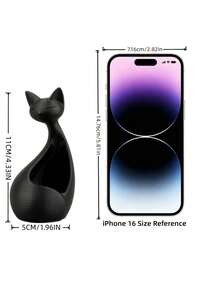 1PC Cute Cat Shaped Ceramic Multifunctional Succulent Planter Storage Container For Jewelry Pens Desk Windowsill Decor Home Office Gift - A - View 13