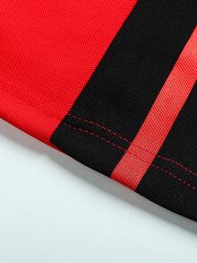 Manfinity Homme Camisa Polo De Manga Corta Y Bloqueo De Color Para Hombres - Rojo - Ver 5