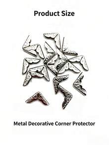 120 Pieces Electroplated Metal Corner Protectors, Vintage Antique Iron Book Corner Guards, Decorative Metal Corners Perfect For Notebook, Book Cover, Photo Frame, Album And Ledger Decoration Protection - multicolor - View 7