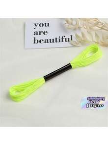 6 Colors, 4 Strands Each, 24 Strands Per Pack, Cross-Stitch Thread, Fluorescent Colors - fluorescent color - View 7
