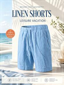 Ironwick Men's Casual Drawstring Waist Pocket Sports Shorts For Vacation - Baby Blue - View 3