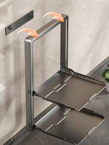 Multi-Functional Foldable Kitchen Prep Rack, Wall Mount & Countertop Layered Vegetable Storage Tray, Household Food Prep Side Dish Organizer Shelf - Multicolor - View 9