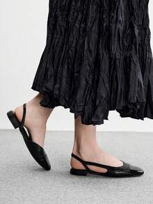 CUCCOO BIZCHIC Sepatu Wanita Ujung Persegi Kecil Hak Tebal Hitam Nyaman dan Sederhana untuk Perjalanan Sehari-hari. Serbaguna - Hitam 1 # - View 10