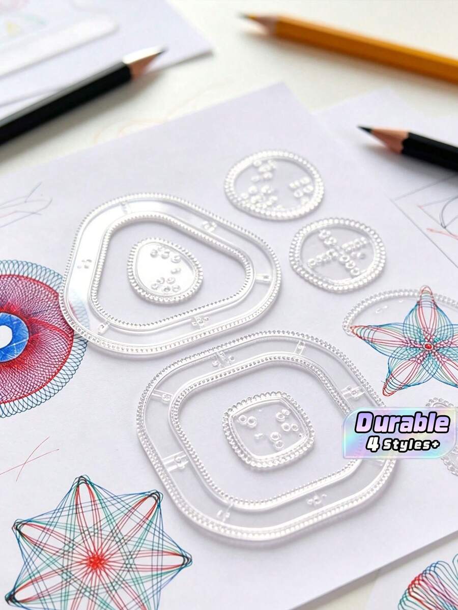 1 pieza Juego de Espirografo Versátil - Dibuja talla grande de 300+ patrones geométricos, Juego de Espirografo tipo rompecabezas para cultivar el pensamiento matemático y geométrico, Juego de Espirografo para manualidades en el aula/alivio del estrés en el hogar, Patrones mágicos clásicos, Regalo de cumpleaños, Regalo de recompensa - Multicolor - Ver 1
