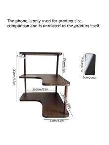1pc Desk Organizer, Vintage Wooden Storage Rack, Multifunctional Desktop Tidying Shelf, Minimalist High-End Display Stand, Suitable For Water Bottles, Coffee Cups, Spices, Ideal For Kitchen, Dining Room, Bedroom Vanity, And Living Room - Multicolor - View 3