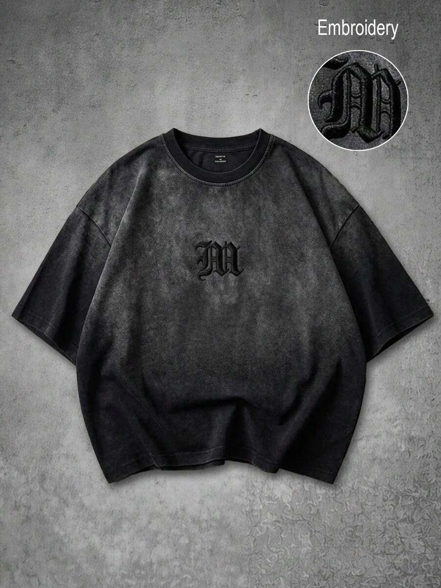 IRON GLYPH Camiseta de calle para hombre con bordado degradado - Negro - Ver 1