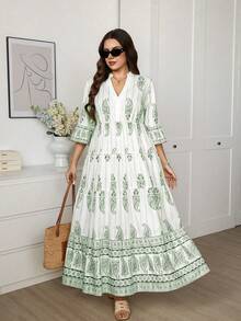 Comfylo Vestidos Tallas Grandes - Verde - Ver 7