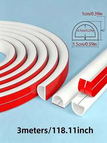 1PC 39.37/118.11/196.85inch Compact Cable Trunking, 1.5cm Wide Transparent Wire Cover, Scratch-Resistant Decorative Cord Hider For Concealed Cable Management - Multicolor - View 15