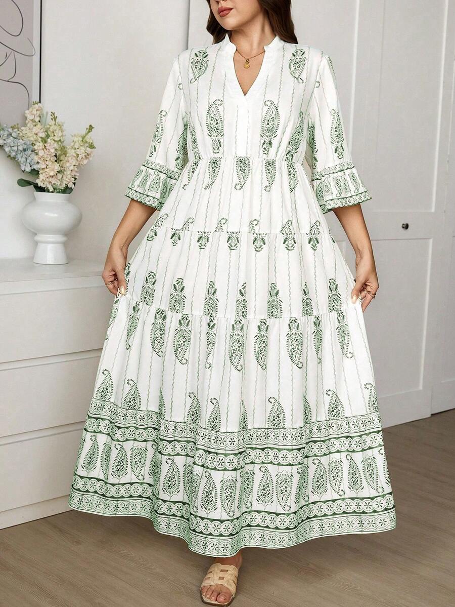 Comfylo Vestidos Tallas Grandes - Verde - Ver 1