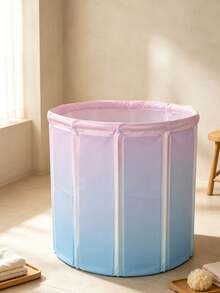 1pc Bathroom Accessories, Portable Extra Large Foldable Bathtub - Inflatable Spa & Hot Tub For Adults, Compact Shower & Foot Soaking Tub For Small Spaces, No Electricity Required, Home Bathroom & Outdoor Bathing Solution - Gradient powder - View 7