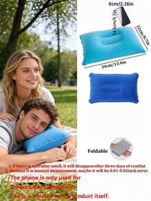 Bantal Udara Kemah Tiup Multi-Scene, Bantal Perjalanan Ringan, Dapat Dilipat, Dapat Dicuci, Dilengkapi Penopang Leher & Pinggang, Aksesori Istirahat Ideal untuk Penerbangan, Mengemudi, Tidur Siang di Kantor, Mendaki Gunung, dan Perjalanan Ransel - MultiWarna - View 4