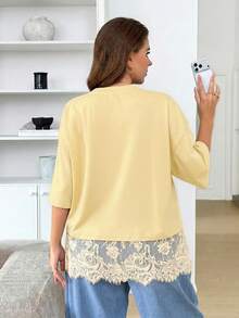 Comfylo Plus Size T-Shirts - Light Yellow - View 2
