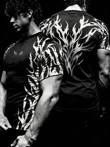 Gym Rark Kaos Olahraga Lengan Pendek Pria Motif Sayap, untuk Gym - MultiWarna - View 3