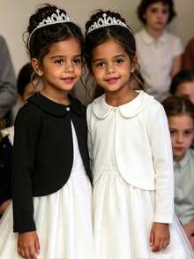 Elladie kids 女童素色長袖針織開襟衫，極簡風多件套，適合春夏休閒日常穿著 - 彩色 - 查看 2