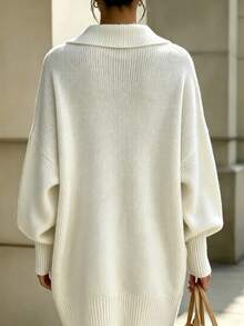 Balvessa Women's Soft French Style Button Long Sleeve Ribbed Cuff Knit Cardigan - White - View 3