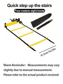 1pc Agility Ladder Speed Training Equipment, Suitable For Football Training, Footwork, Coordination And Explosiveness, Applicable For Field, Sand, Home Workout And Gym - Yellow - View 11