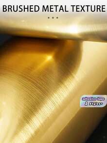 1 Rollo de Cinta Adhesiva Dorada (Acabado Dorado Cepillado); Borde de Papel Tapiz Desgarrable y Pegable; Decoración DIY Impermeable Adecuada para Baños, Cocinas, Paredes, Techos, Pisos y los Bordes de Gabinetes o Azulejos. - Dorado - Ver 6