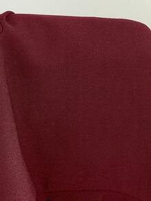 Viva Relle Sexy Slim Fit Square Neck Knit Top With Mesh Patchwork Design, Plus Size Short Sleeve T-Shirt - Burgundy - View 8