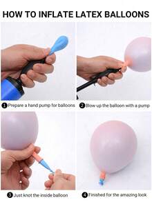 Balloon Air Pump, Portable Reusable Handheld Air Blower, Manual Balloon Inflator Pump, Suitable For Birthday Party, Festival, Wedding, Balloon (Random Color) HandPush Color Air Pump, Party Decoration Celebration Event Planning Prop For All Event Set - multicolor - View 6