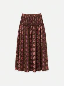 Nöista Conjunto de dos piezas con estampado paisley, mangas con volantes y falda maxi para looks de vacaciones de verano - Marrón - View 13