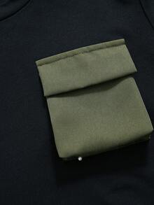 2pcs/Set Boys' Crew Neck Short Sleeve Contrast Color Cargo Pocket T-Shirt & Matching Shorts, Suitable For Summer Outdoor, Commute, School, Sports - Army Green - View 4