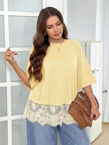 Comfylo Plus Size T-Shirts - Light Yellow - View 6