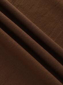 LUMIGAL Vintage Casual Commute Elegant Linen Circle Decor Asymmetrical Hem Screen Tie Pocket Wide Leg Long Pants - Brown - View 8