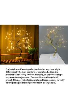 LED Golden Leaf Tree Lamp, Tabletop Decor Light, USB Powered, Suitable For Bedside, Living Room, Bedroom, Home, Office Decor Lighting, Christmas Decoration - Warm white light - View 5